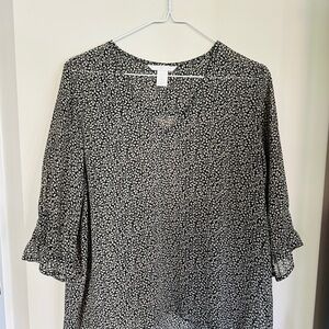 H&M Floral Sheer Blouse